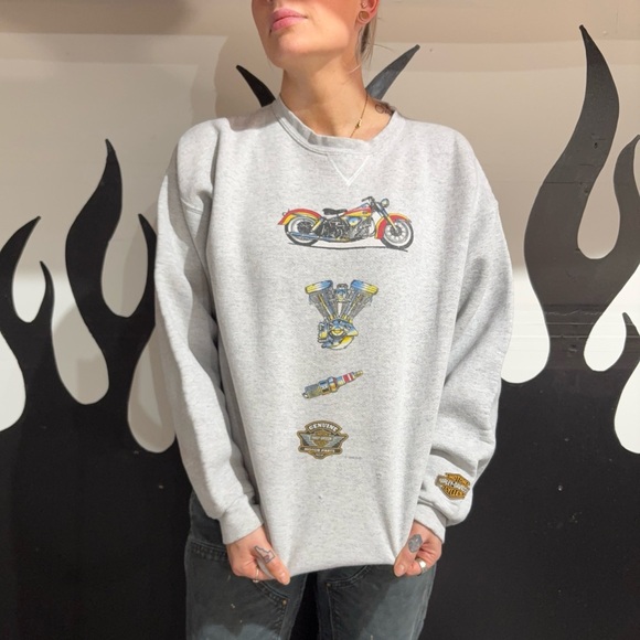 Harley-Davidson Gray Graphic Men's Sweater - Picture 1 of 4